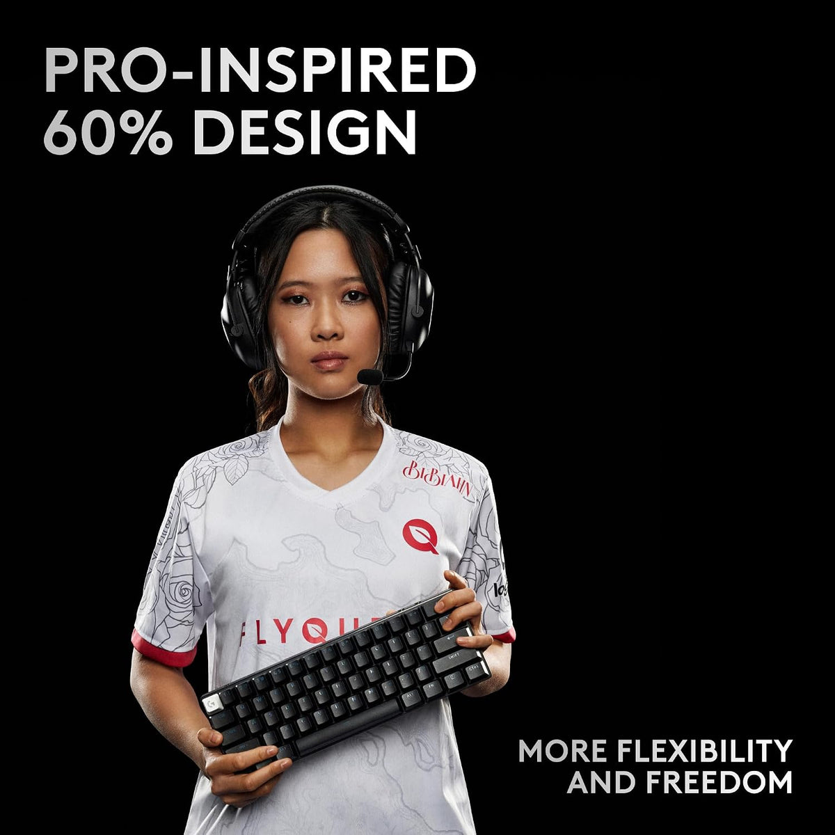 Logitech G PRO X 60% Teclado inalámbrico para juegos (óptica táctil...