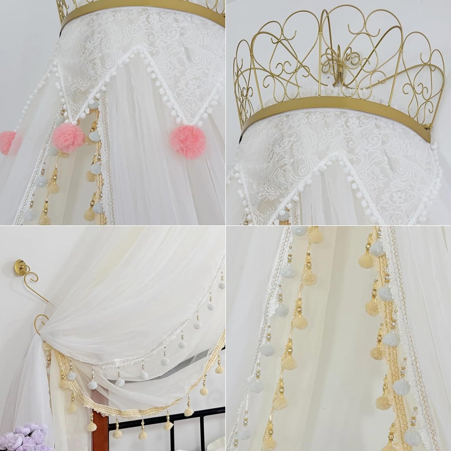 LIANGQIANJIN Toldo de cama para niñas, un toldo de cama de princesa...