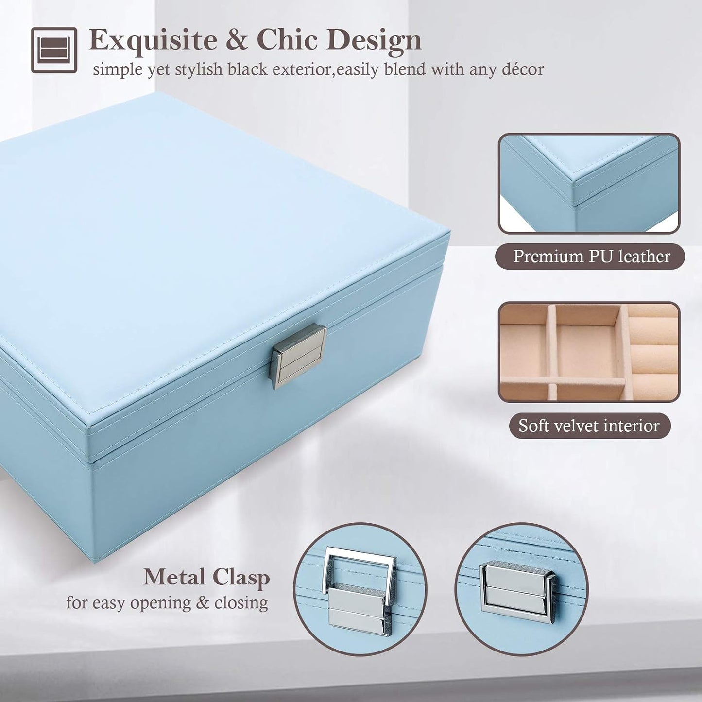ProCase Caja de Joyas para Mujeres, 2 Capas Organizador de Joyas de...