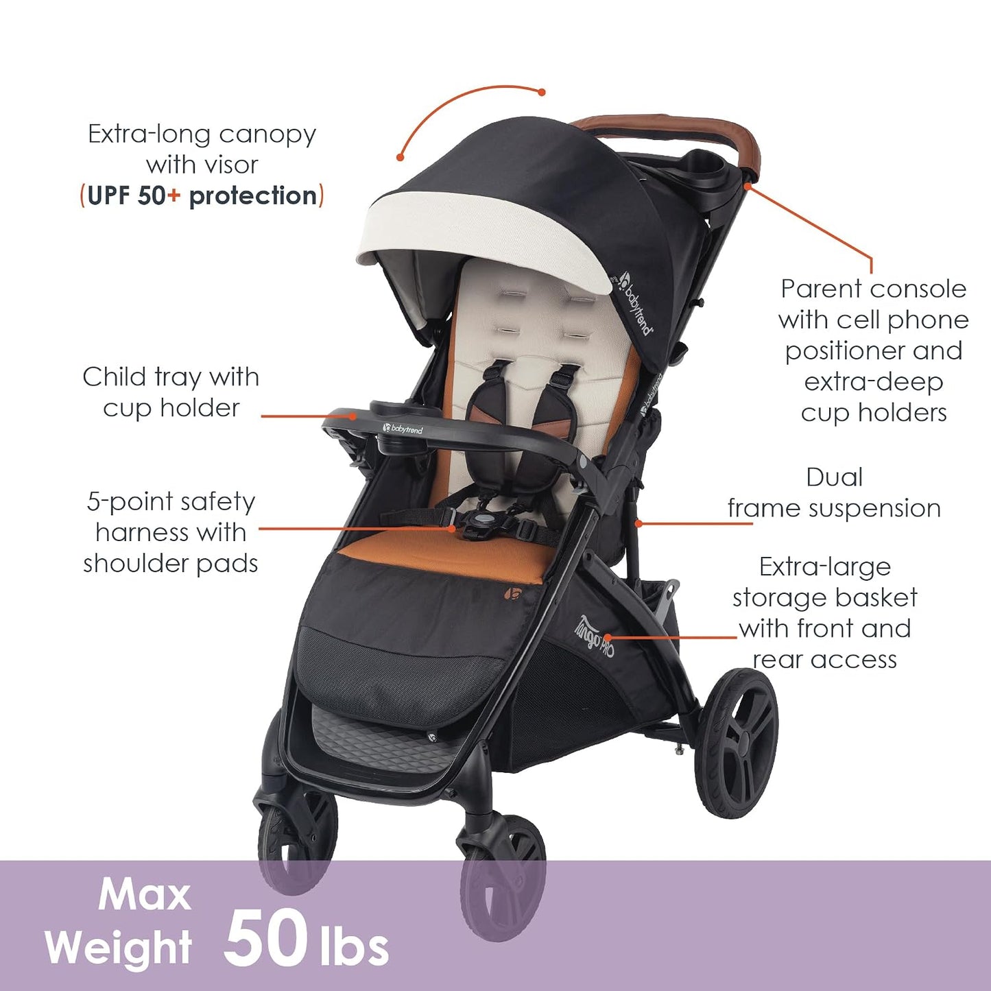Sistema de viaje Baby Trend Tango PRO con asiento de auto para bebé...