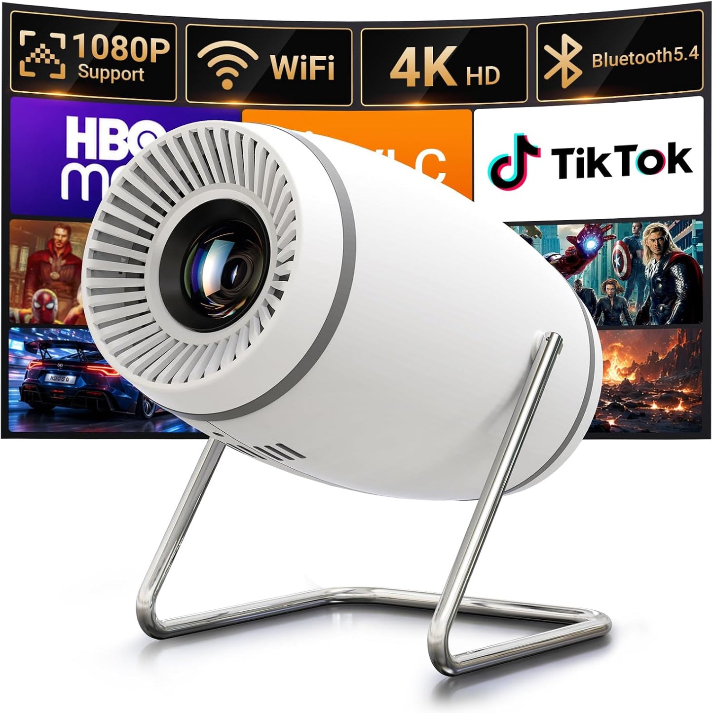 【Aplicaciones integradas】Mini proyector con WiFi y Bluetooth, proye...