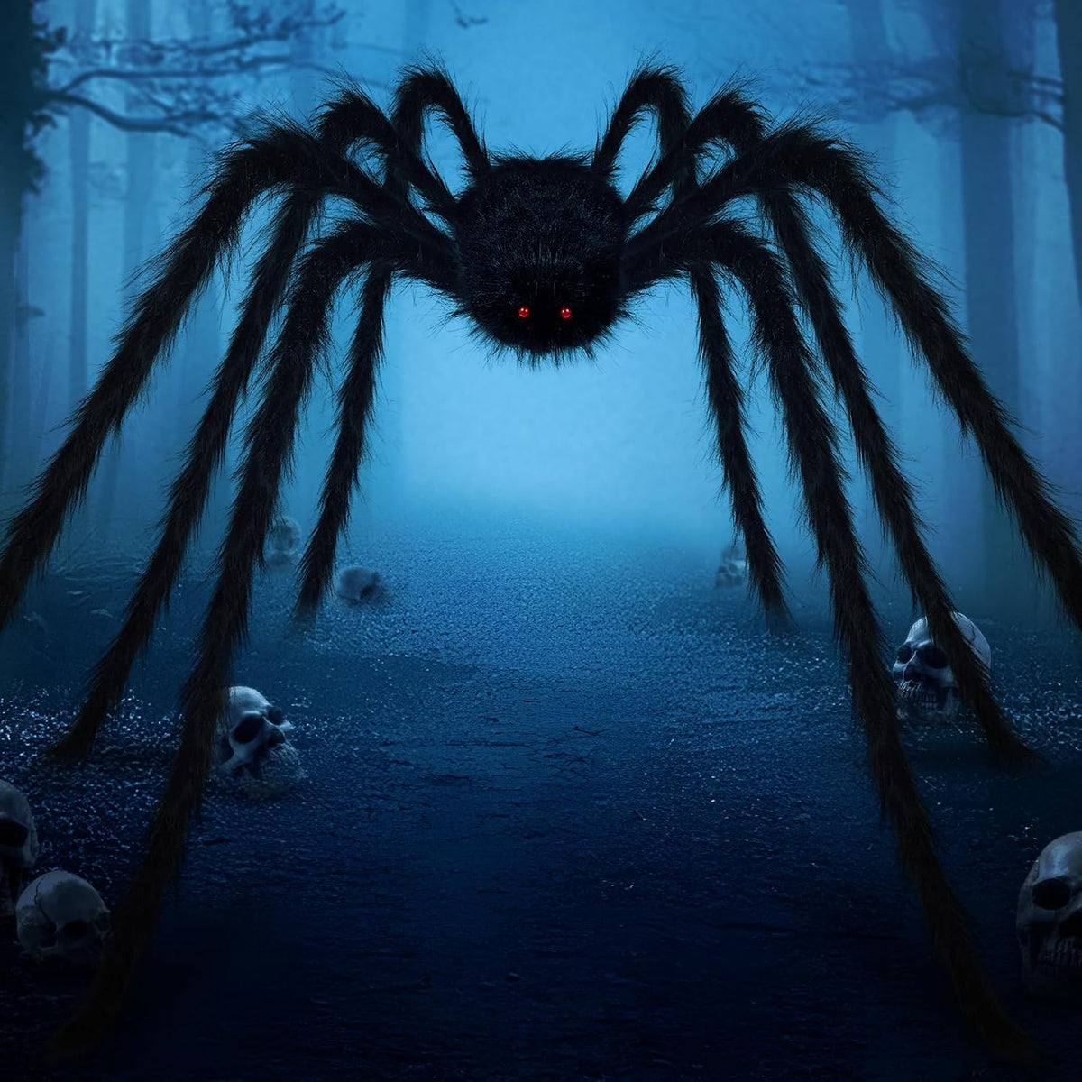 Decoración de araña gigante de Halloween de 15 pies para exteriores...