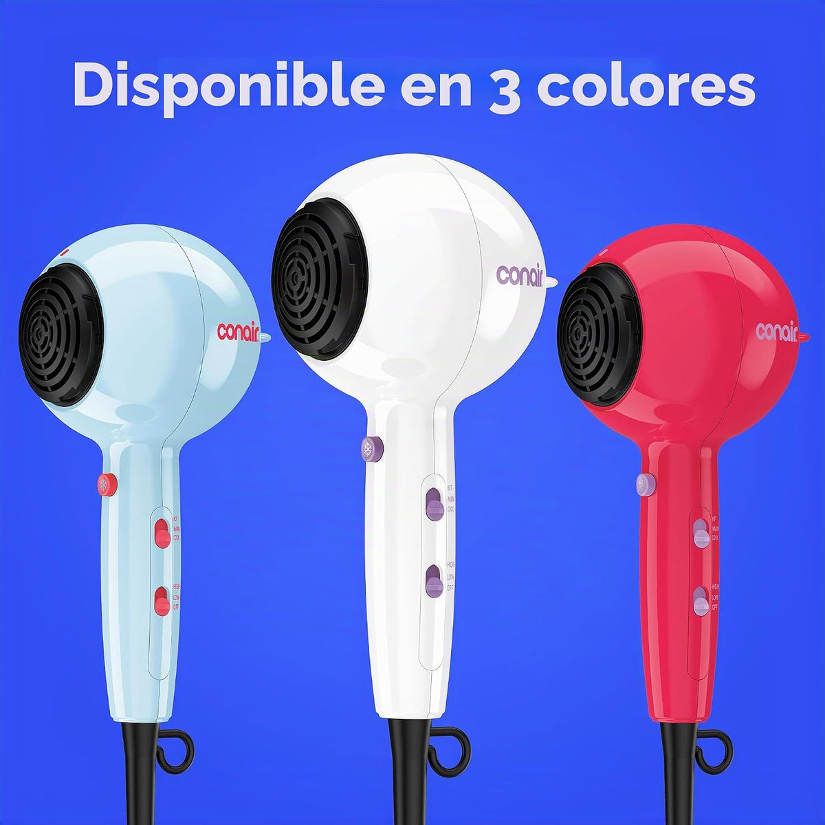 Conair Cake Pop - Secador de pelo con accesorios difusores y concen...