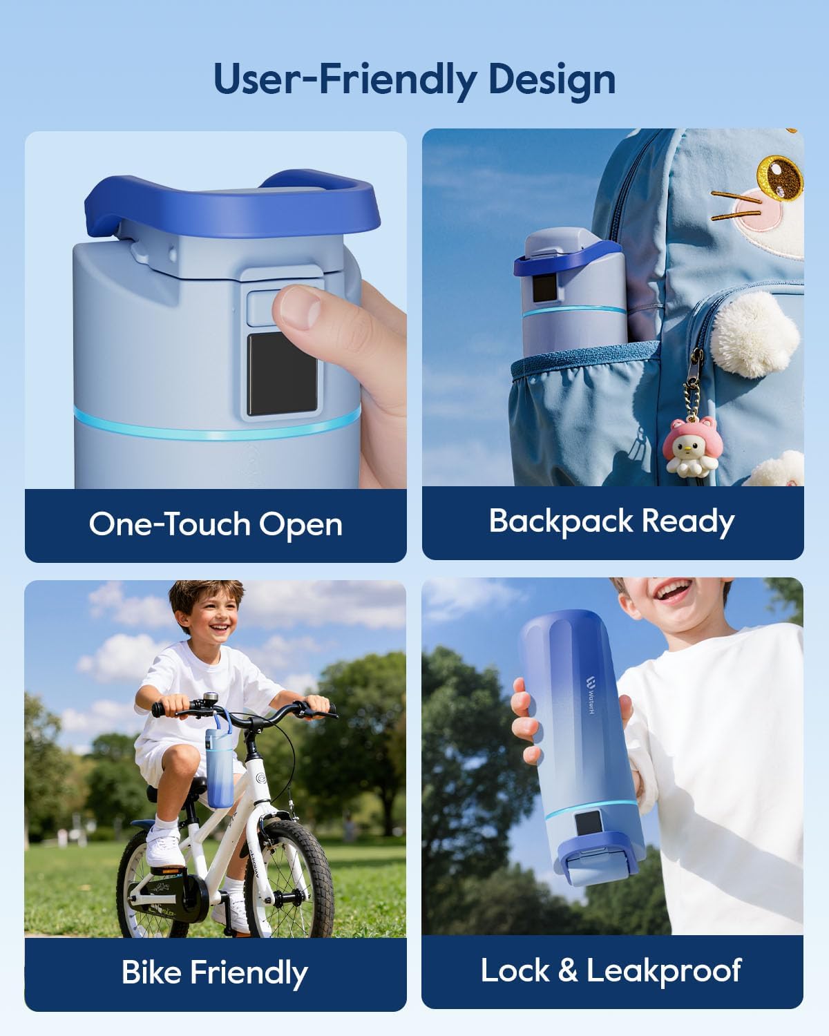 WATERH Boost - Botella de 32 oz White + Boost Botella azul de 16 oz