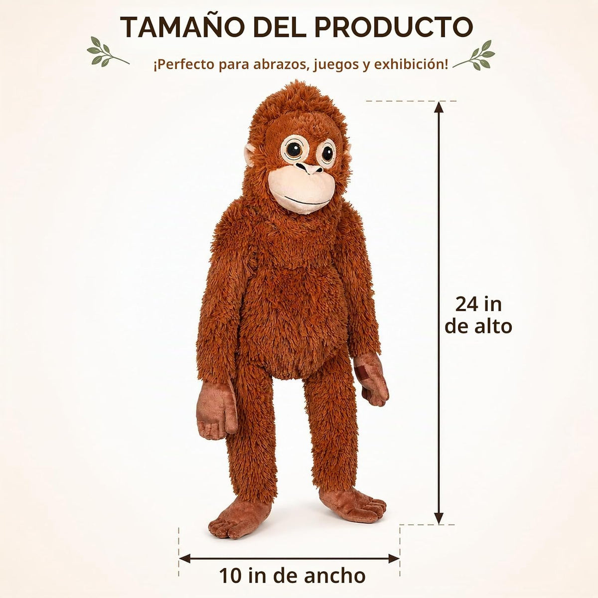 Fluffypals - Juguete de peluche de mono de 24 pulgadas, para colgar...