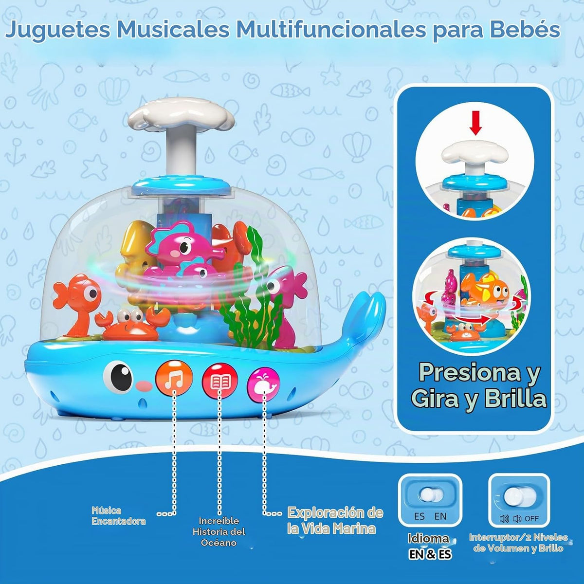 Juguetes para bebés de 6 a 12 meses, juguetes para bebés que presio...