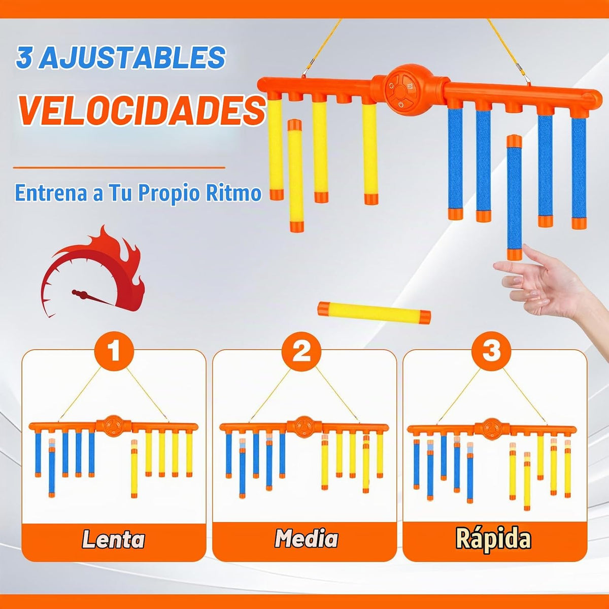 Reflex Drop Sticks Challenge Game - 3 velocidades ajustables, jugue...