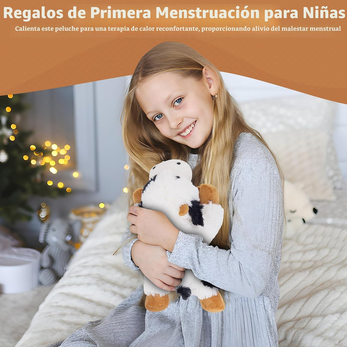 Marysun Animal de peluche de vaca calentado para microondas, felpa...