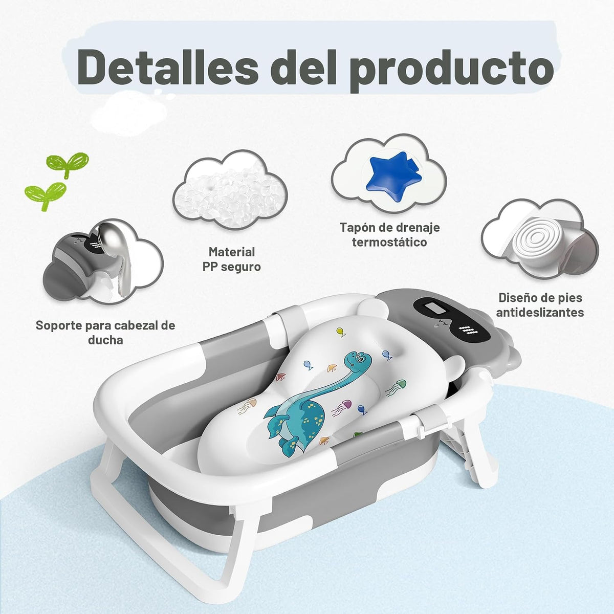 AVIDOR Bañera para bebé, bañera plegable para recién nacidos a niño...