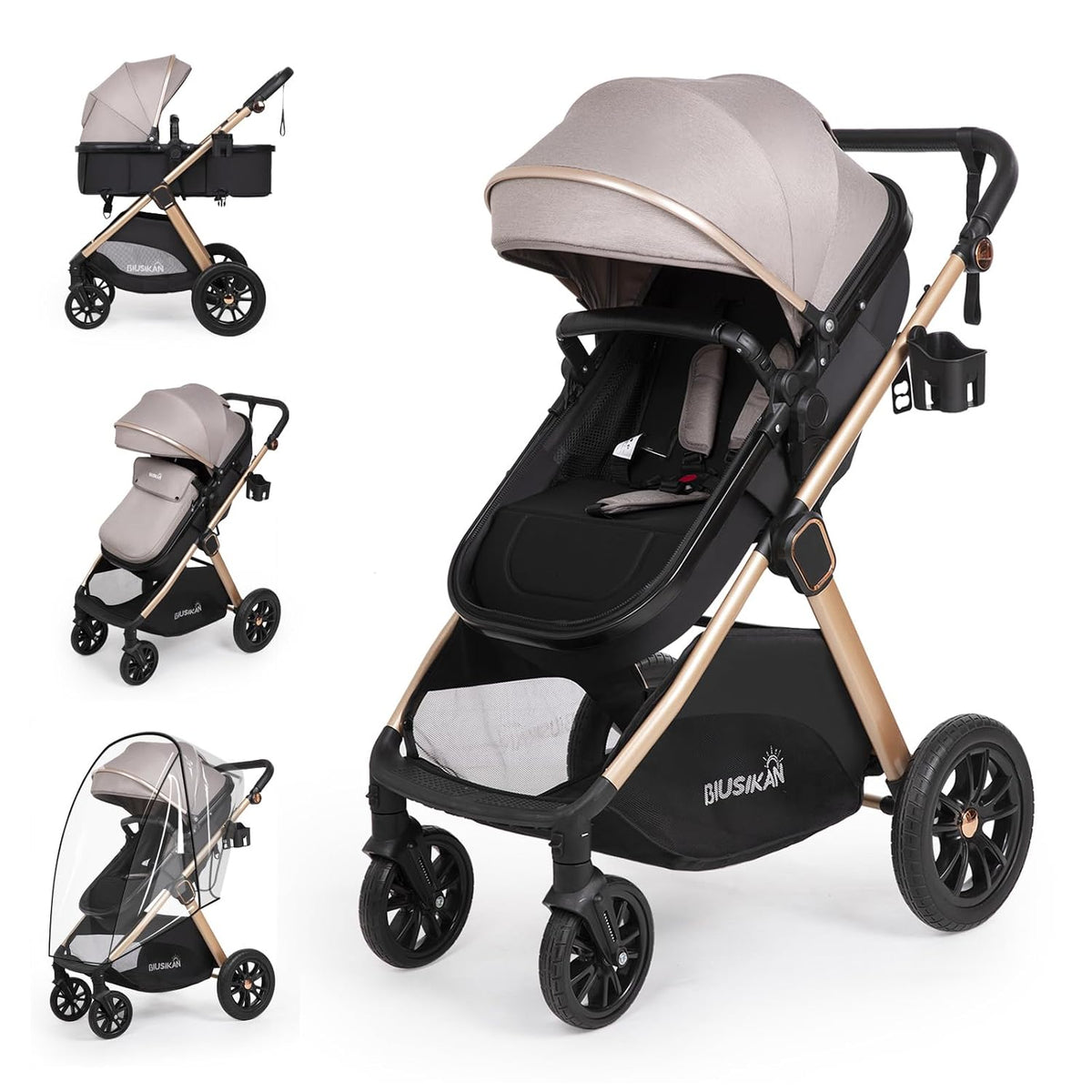 Cochecito convertible 6 en 1 para bebé con modo de cuna - Cochecito...