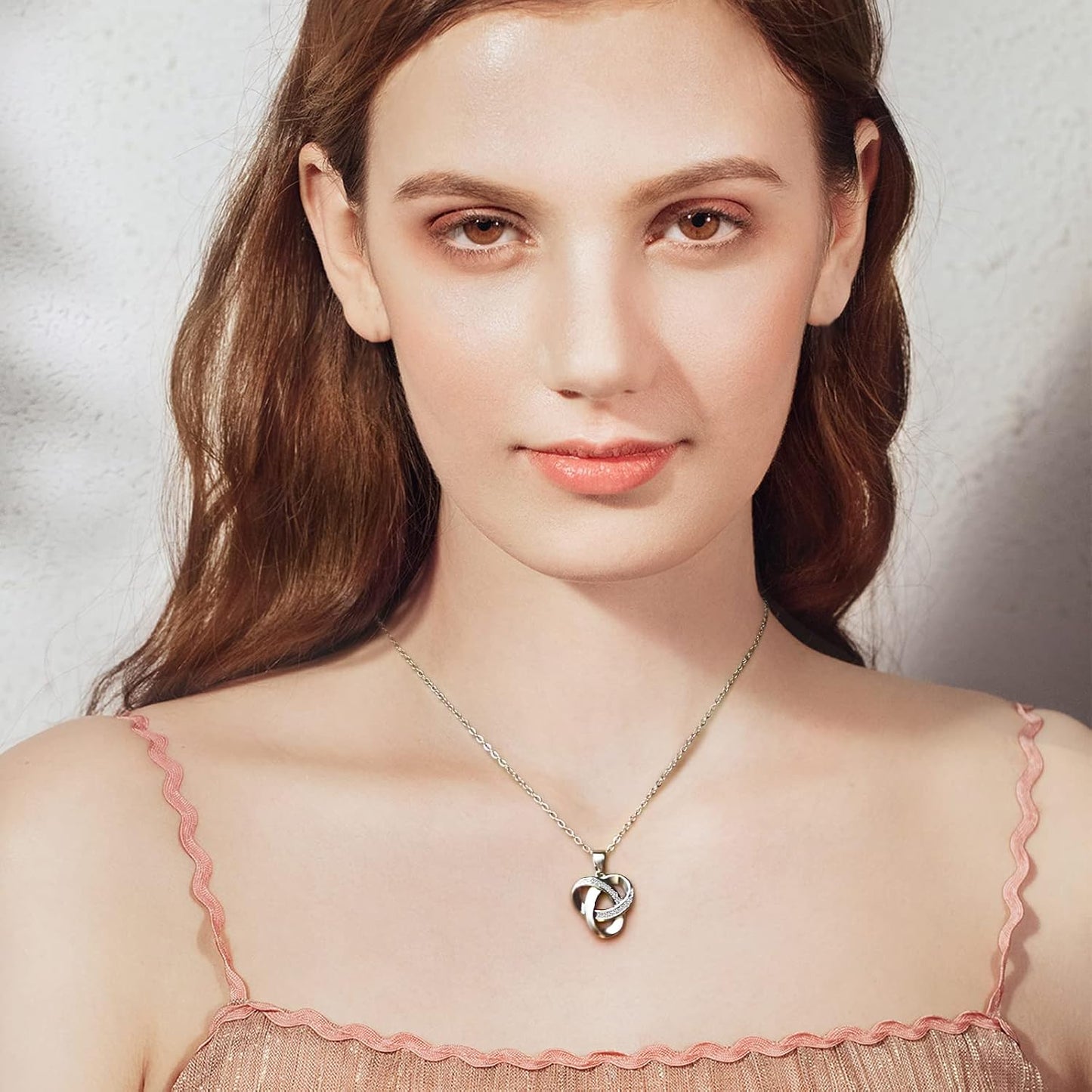 Collar de nudo de amor Alsanix, collar colgante de nudo de amor con...