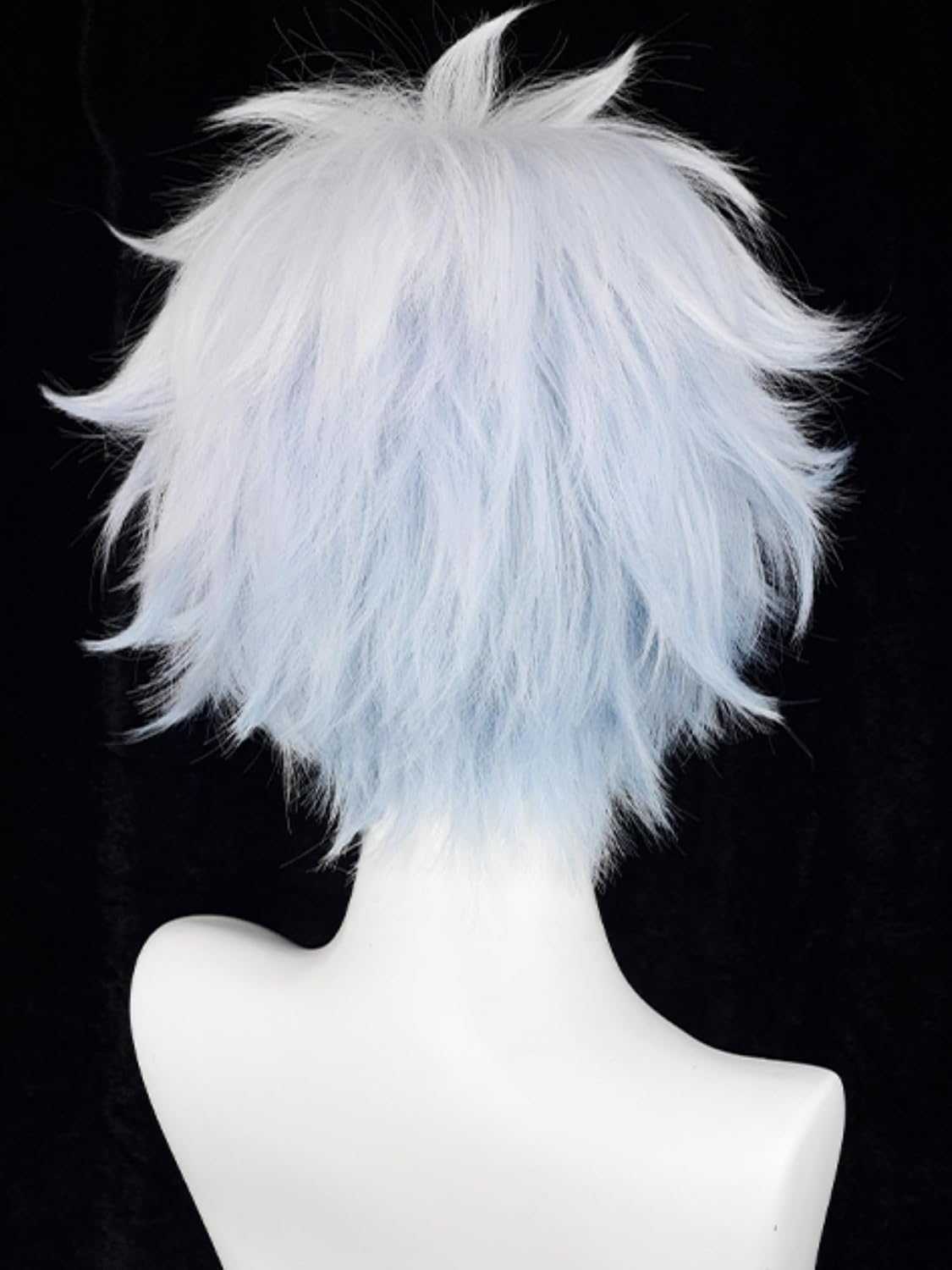 Peluca corta de anime azul claro para hombres, pelucas masculinas d...
