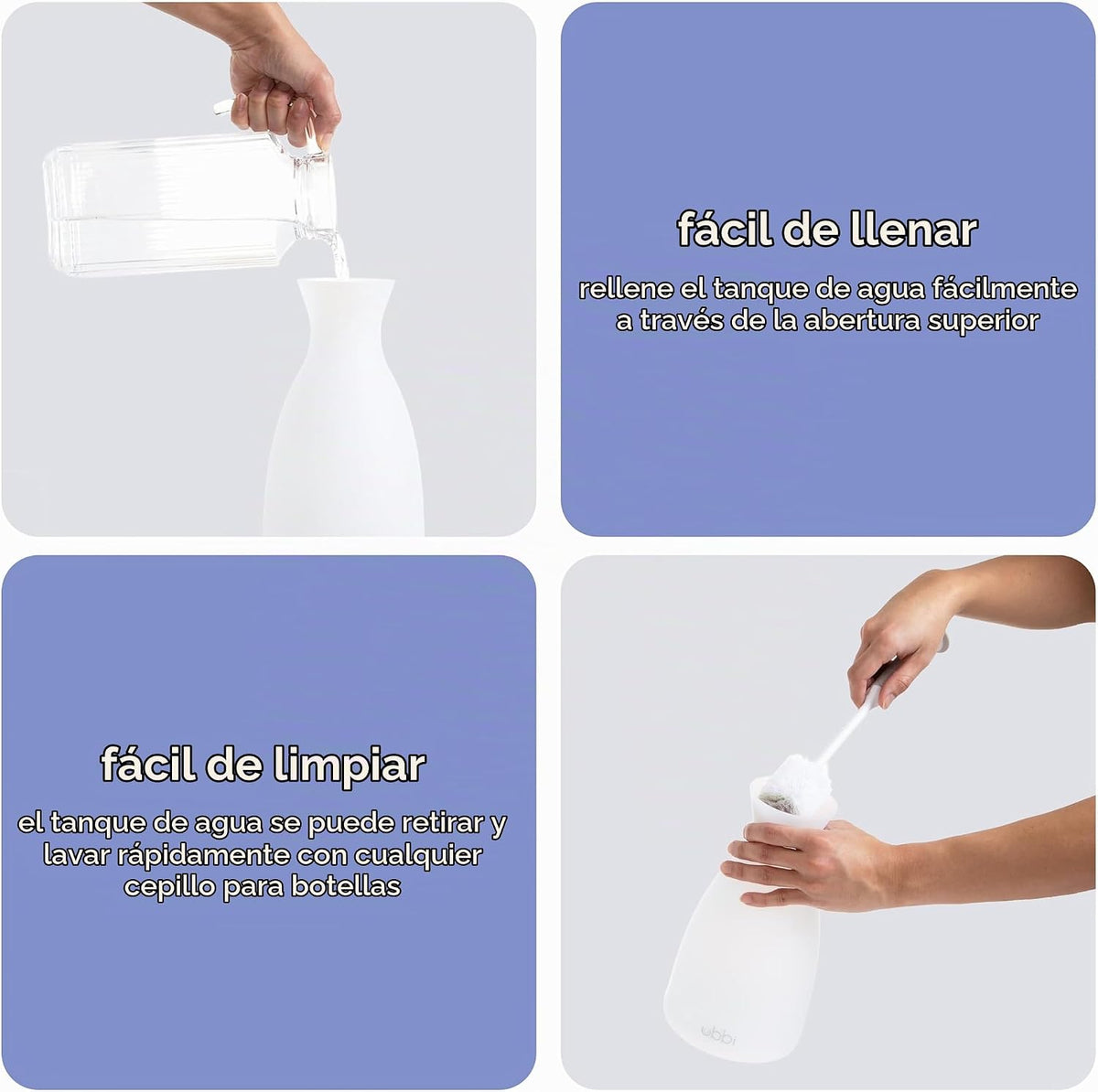 Ubbi Humidificador ultrasónico, diseño de llenado superior fácil |...