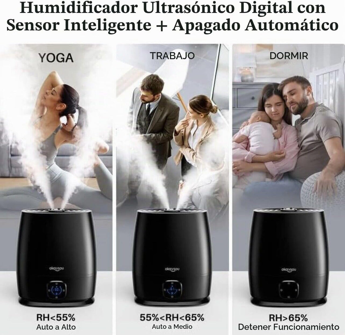 Okaysou Humidificadores, humidificador inteligente y difusor de 6 l...