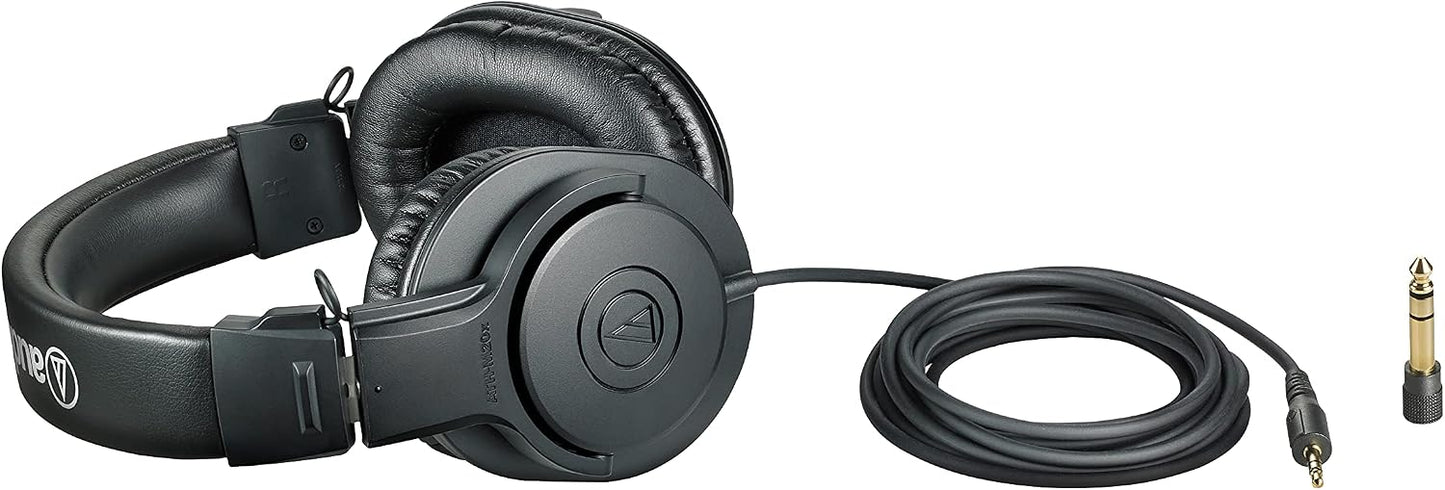 Audio-Technica ATH-M20x Auriculares profesionales para monitor de e...