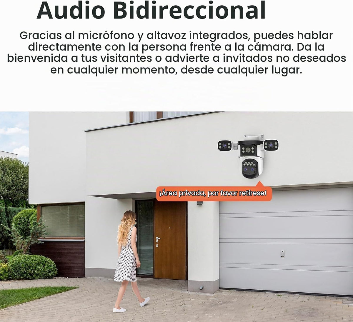 EVERSECU - Cámara de seguridad WiFi PTZ de lente cuádruple con zoom...