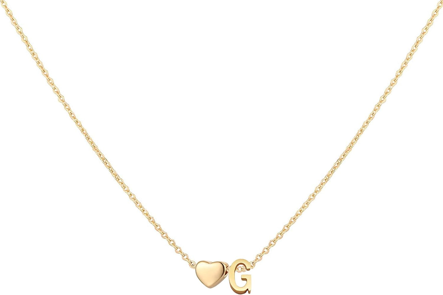 Glimmerst - Collar de Corazón con Inicial, Acero Inoxidable Chapado...