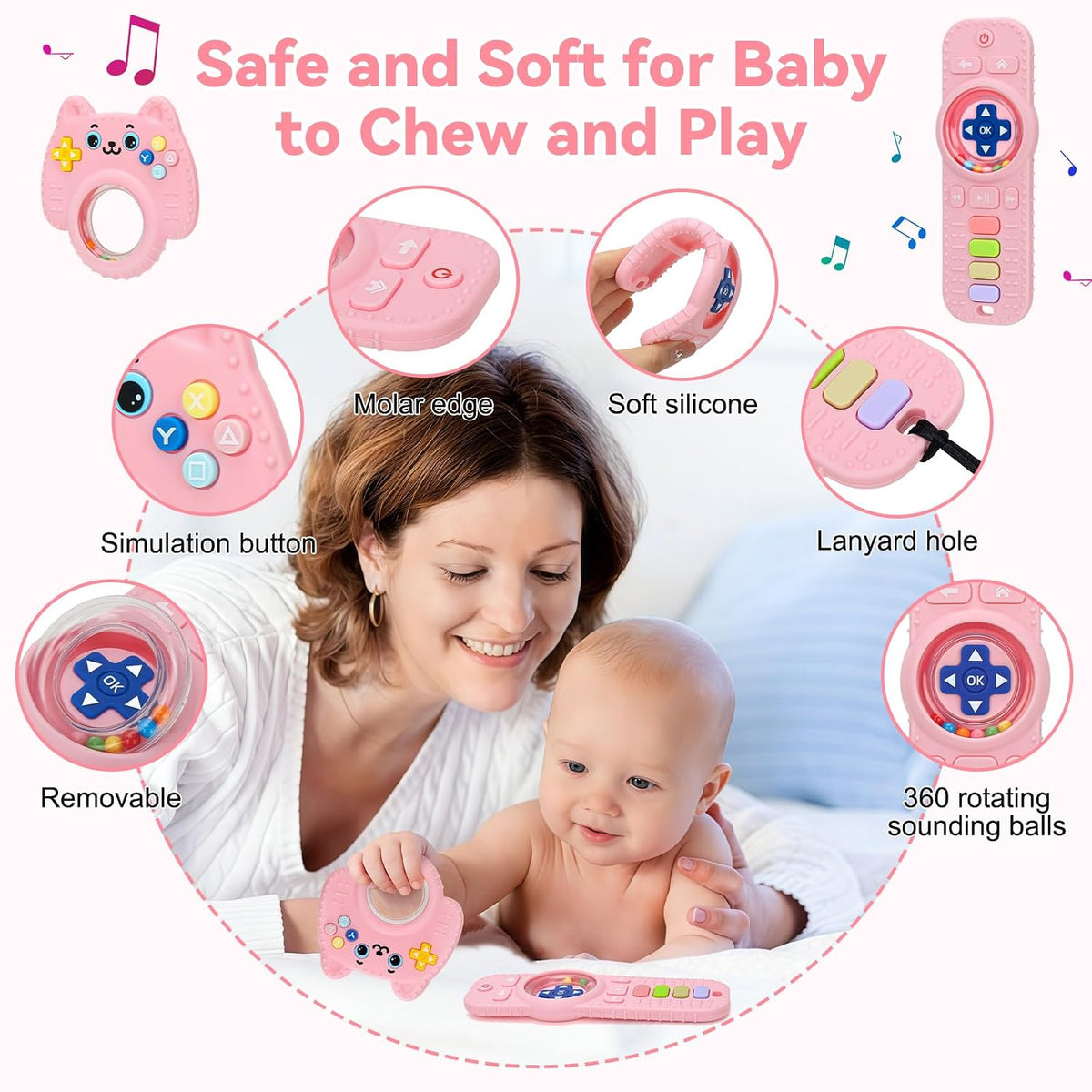 Suhunide Baby Rattles - Juguetes de dentición para bebés de 3 a 6 m...