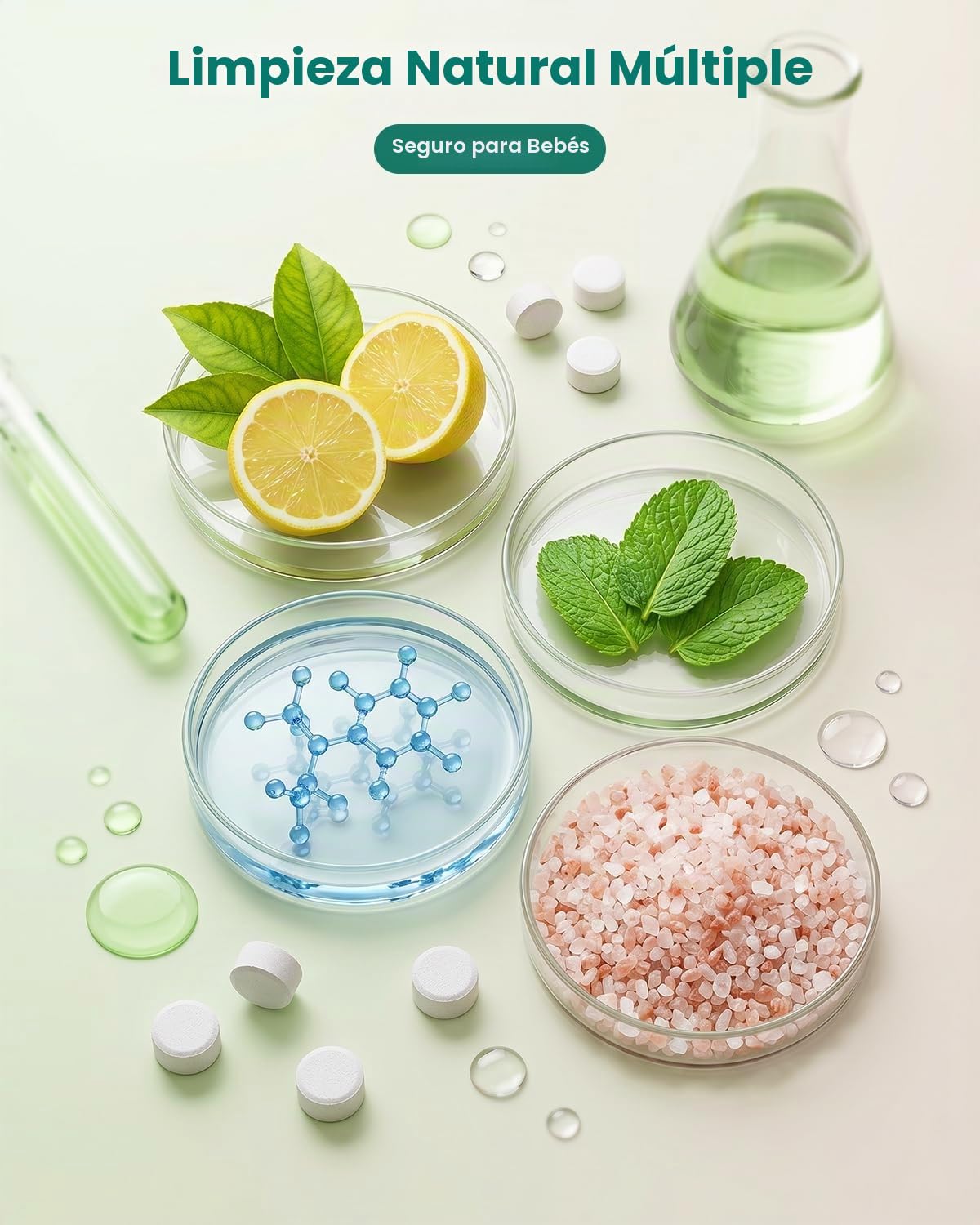 Comprimidos de detergente para lavadora de botellas 60PCS eficaces...