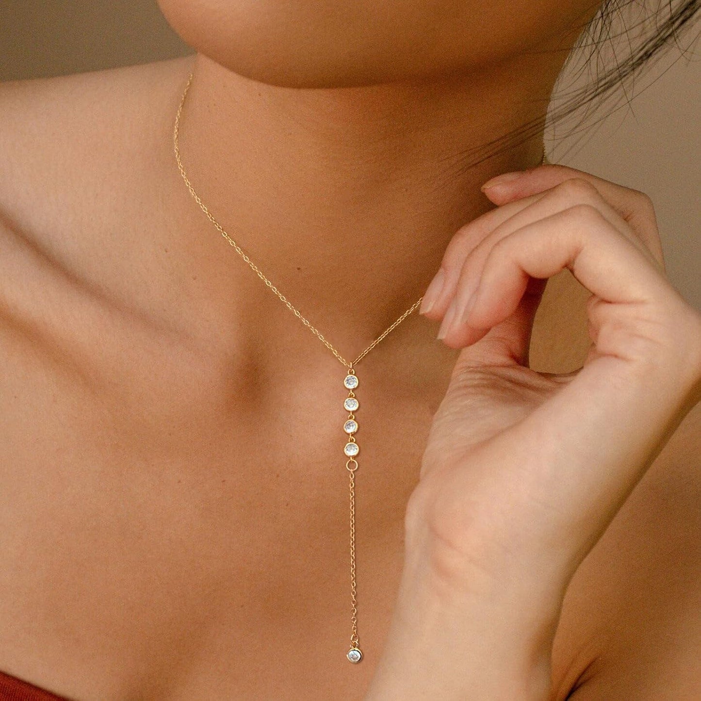 TITUTHIA Collares de oro para mujer, a la moda, delicado collar de...