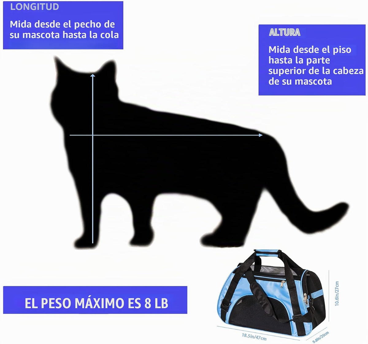 MuchL Transportador de mascotas Cattier de lados suaves para gatos...