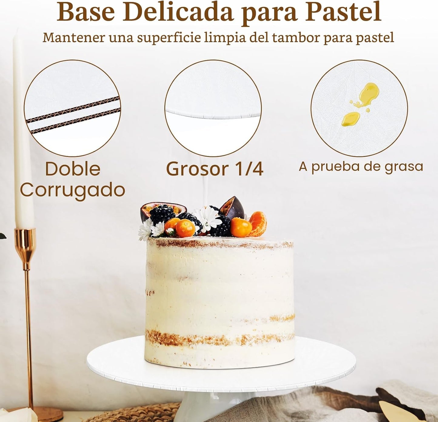 24 PCS Bases para Pasteles Redondas de 12 Pulgadas, Tambores para P...
