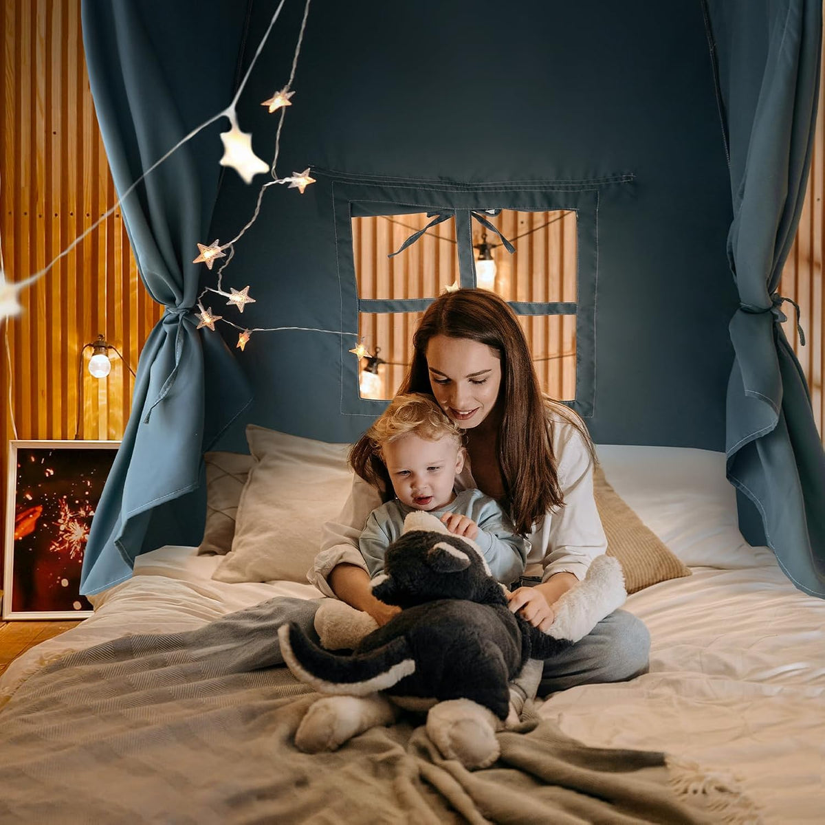 Toldo de cama de tamaño completo para niños, tienda de campaña para...