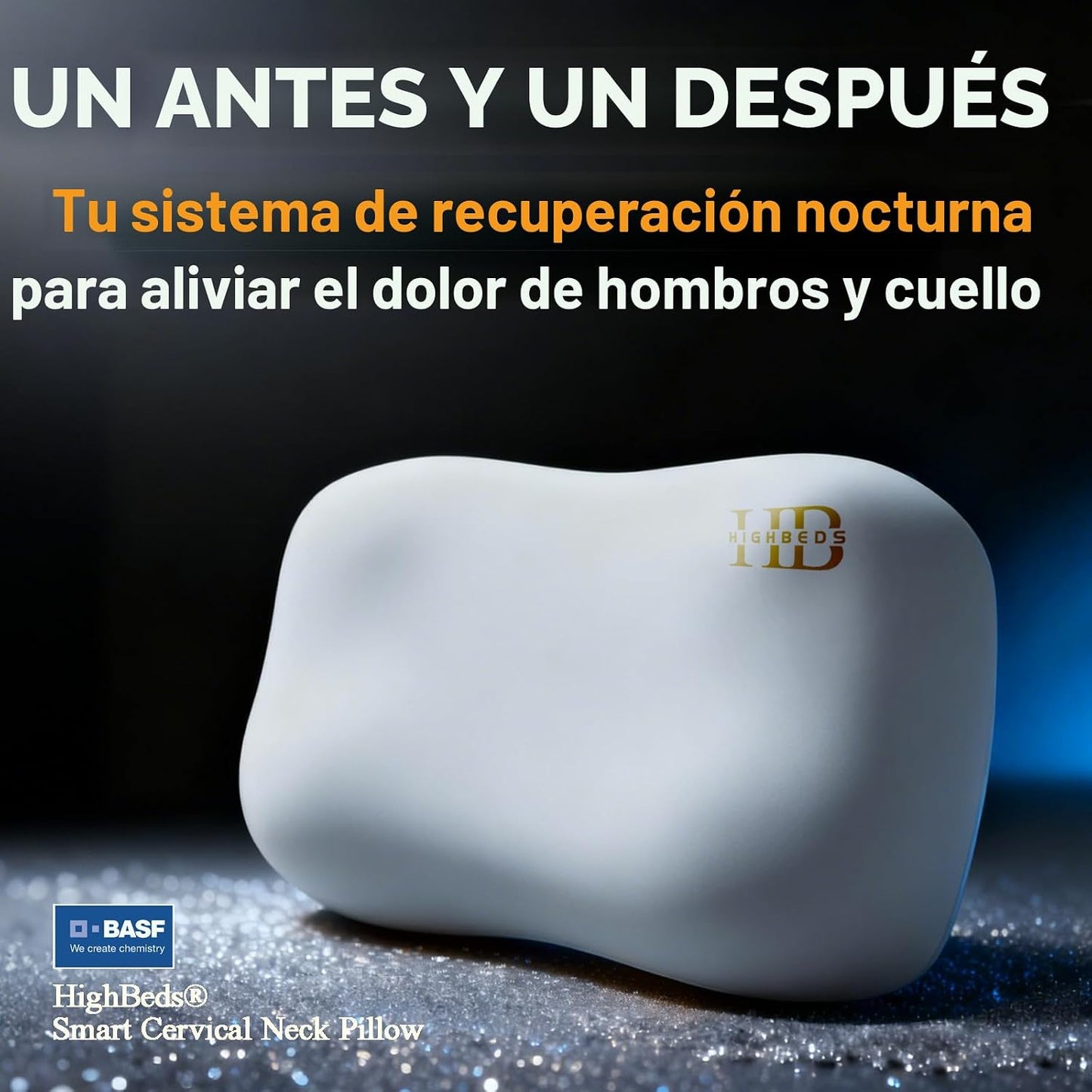 HighBeds Almohada cervical para aliviar el dolor de cuello, almohad...
