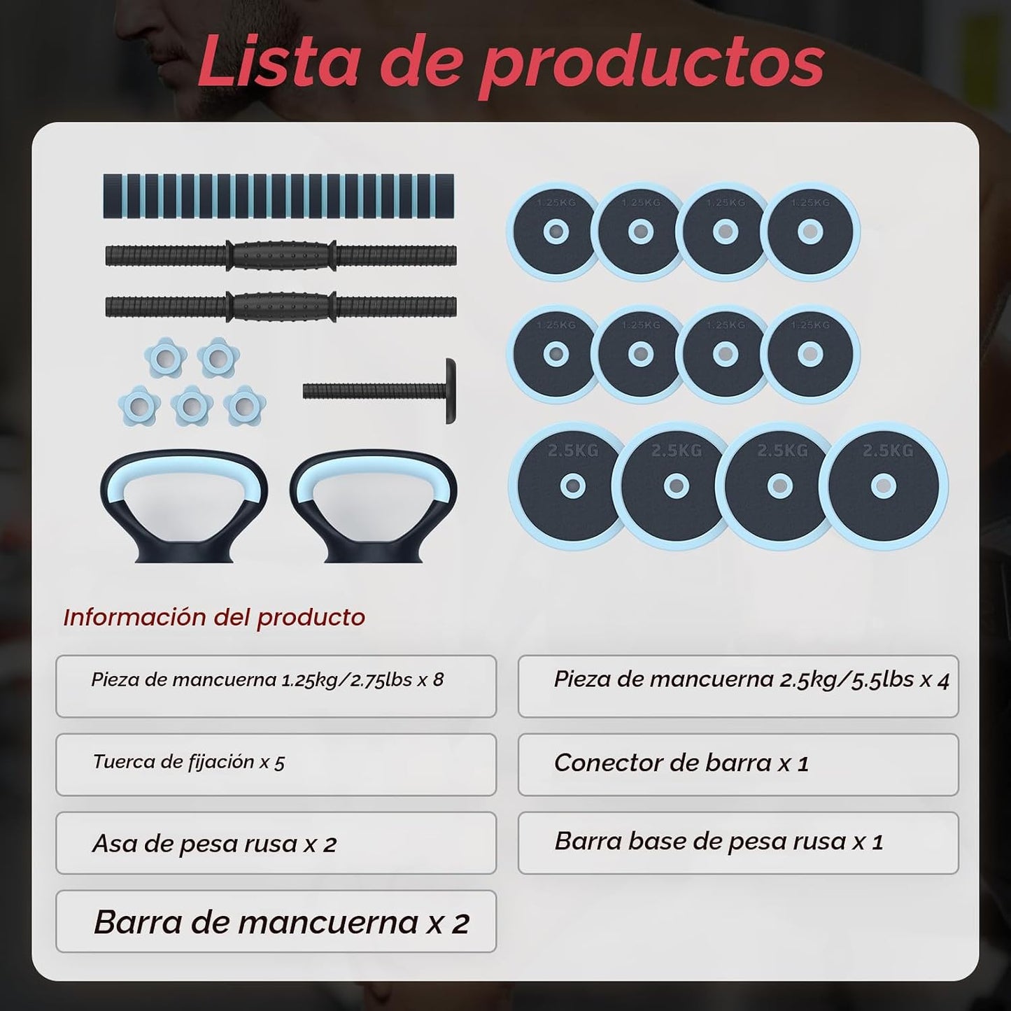 PASYOU Juego de mancuernas ajustables, juego de pesas libres de 45...