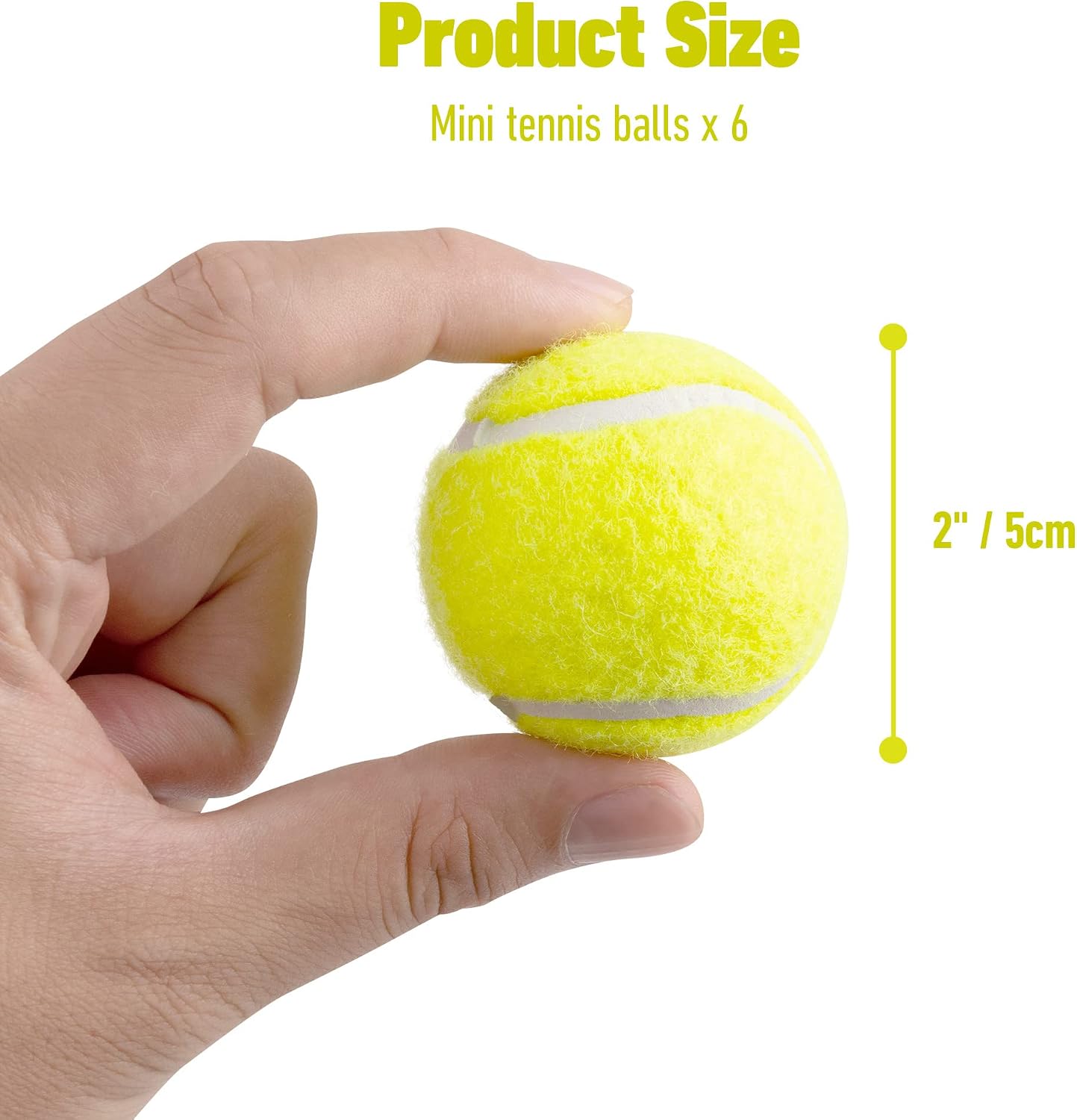Pet Prime Pelota de tenis de juguete para perros, paquete de 6, 2 p...