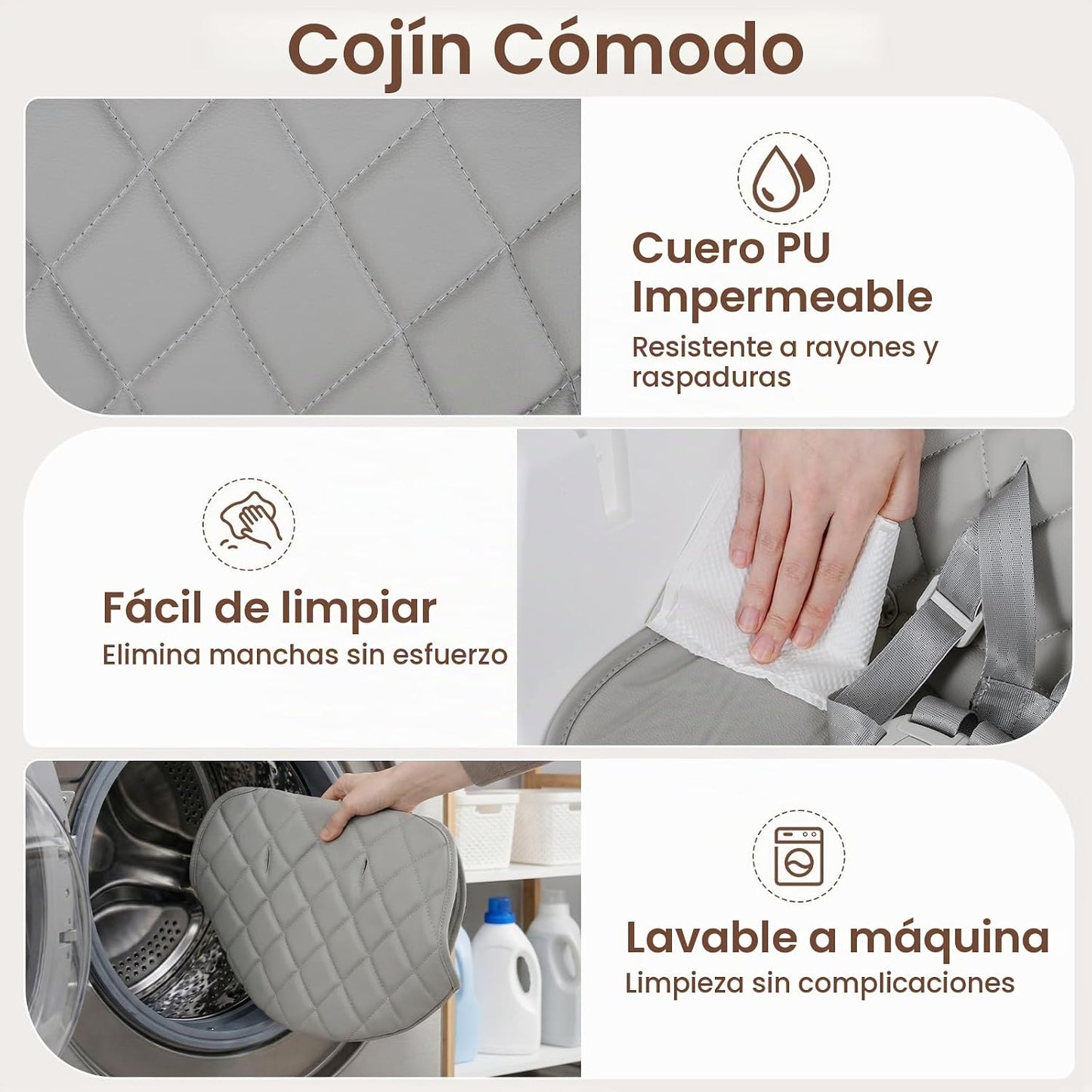 INFANS Silla alta para bebé, silla alta convertible de madera 6 en...