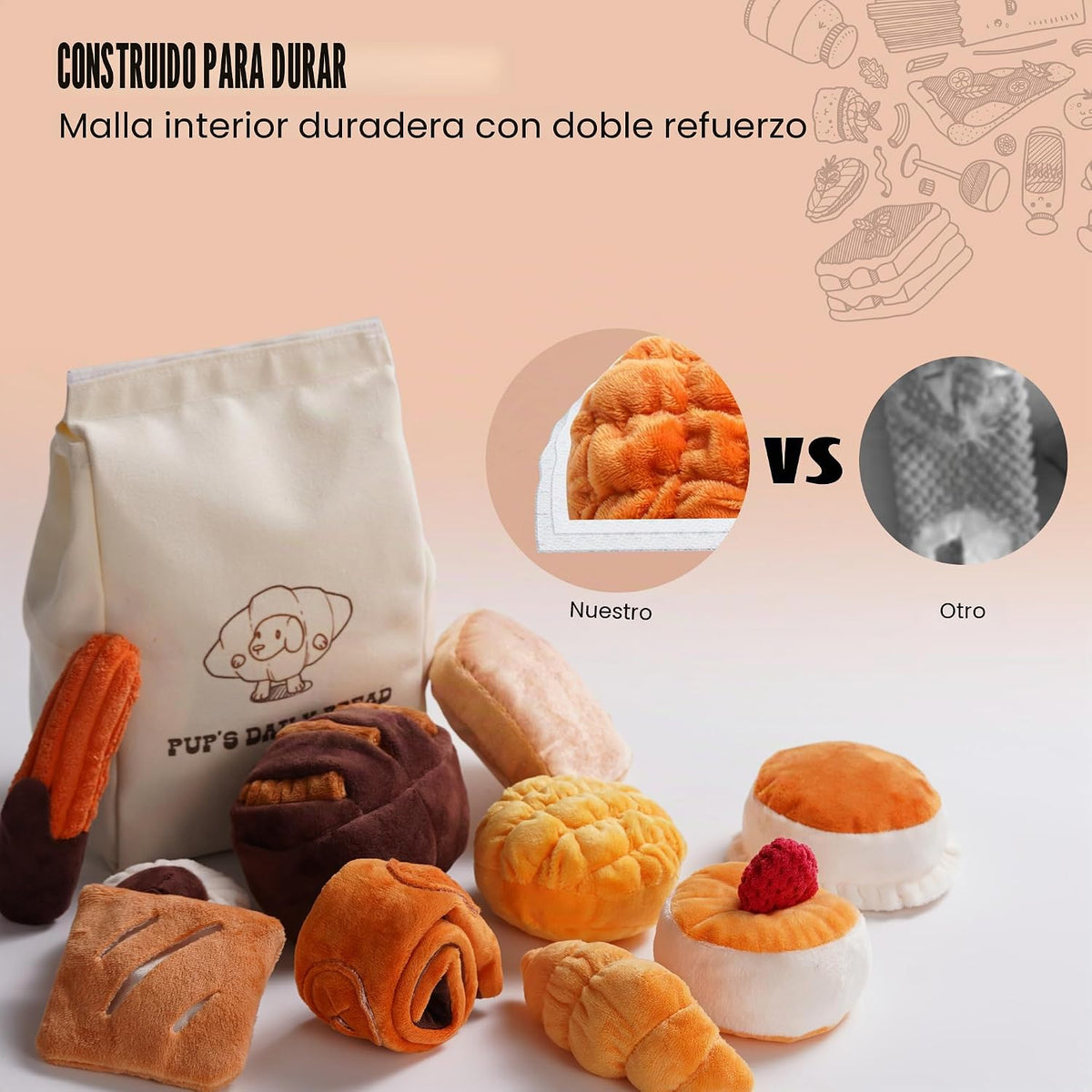 Nocciola 10 piezas de juguetes para perros con sonido - Juguetes pa...