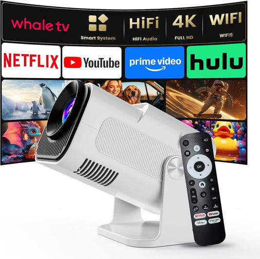 Proyector inteligente 4K [corrección de pantalla automática y audio...