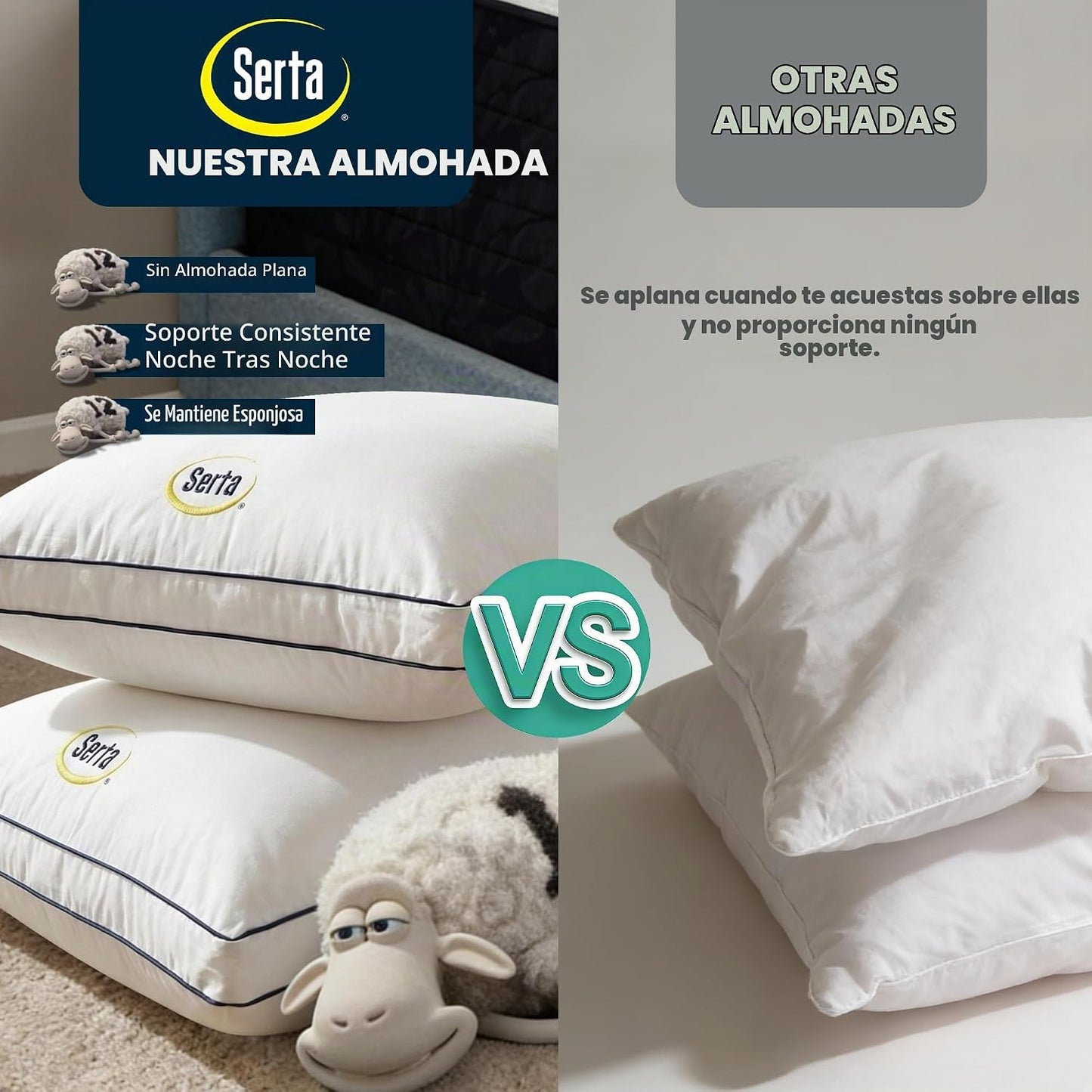 Serta Hotel Collection - Juego de 2 almohadas de cama tamaño King,...