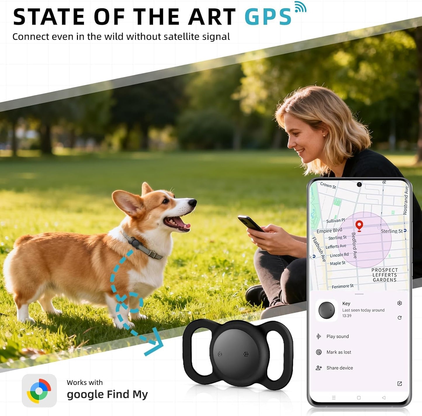 Collar de perro elegante de Android GPS, mini rastreador de activid...
