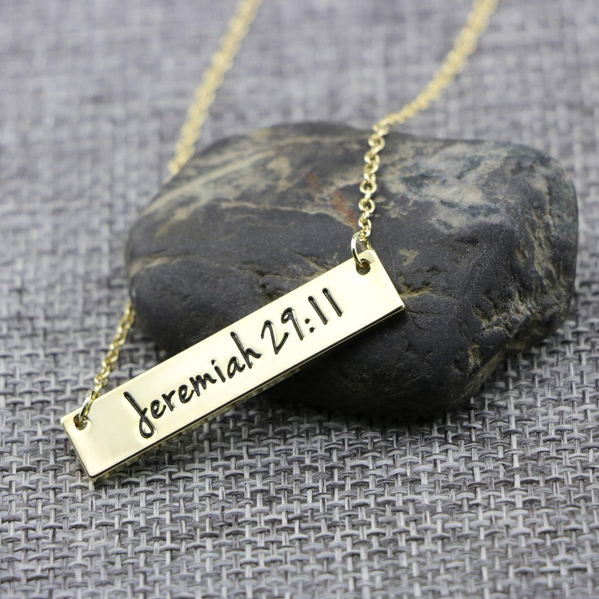 Memgift Collar Cristiano de Barra Versículo de la Biblia Joyería de...