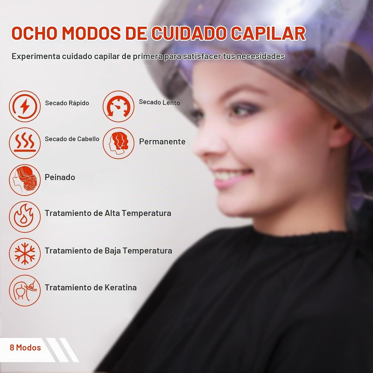 Elitzia Secador de pelo con capucha 1000W Máquina de secado de pelo...