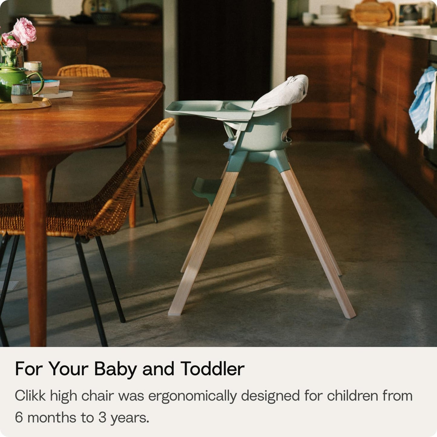 Stokke Clikk Silla alta, color blanco, silla alta todo en uno con b...