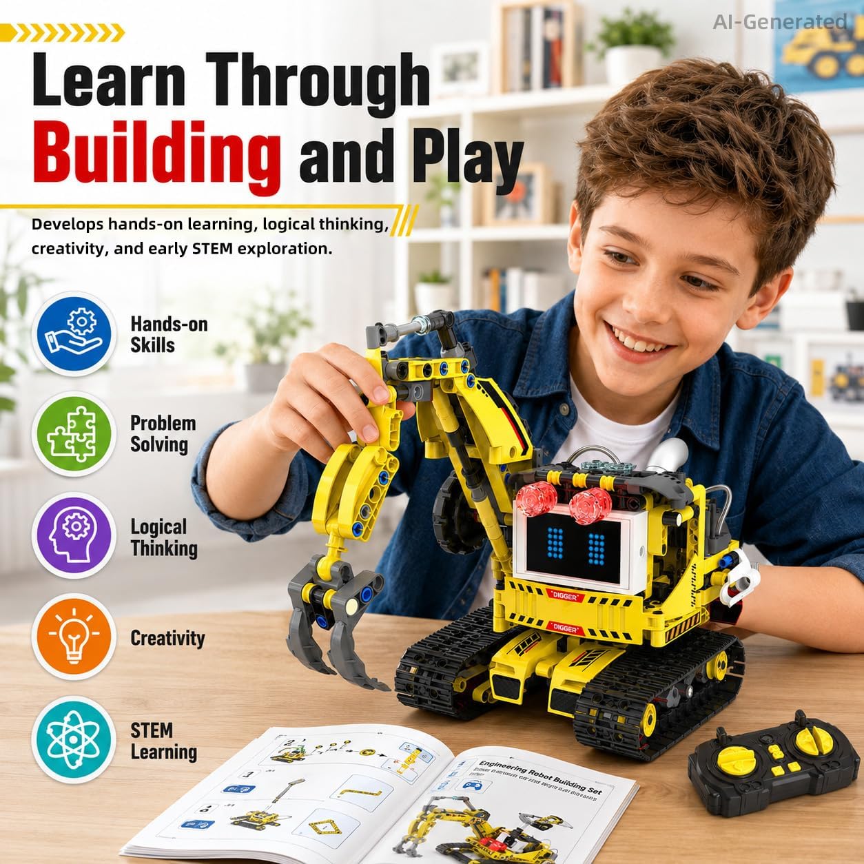 Suplanet Juego de bloques de construcción de robot programable 5 en...