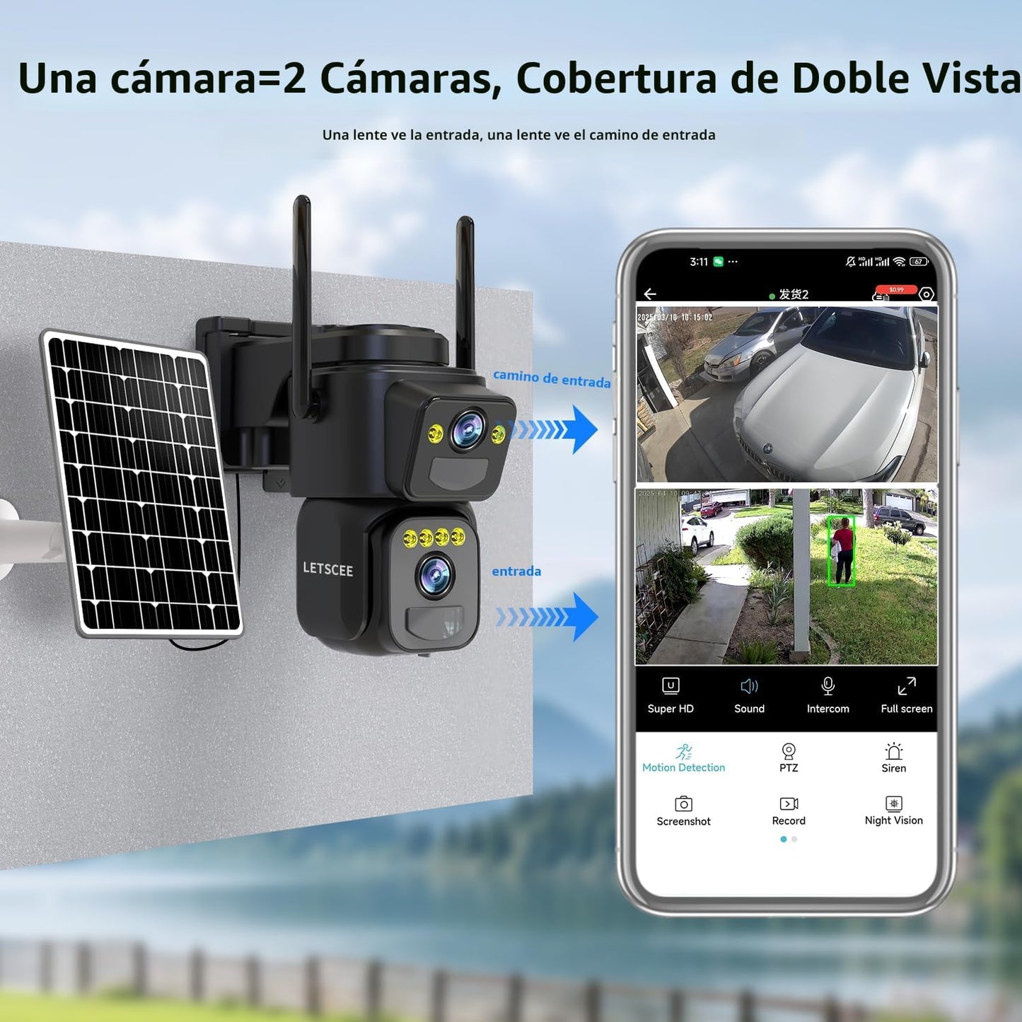 LETSCEE Cámaras de Seguridad WiFi para Exteriores, Cámaras 5G\/2.4G...