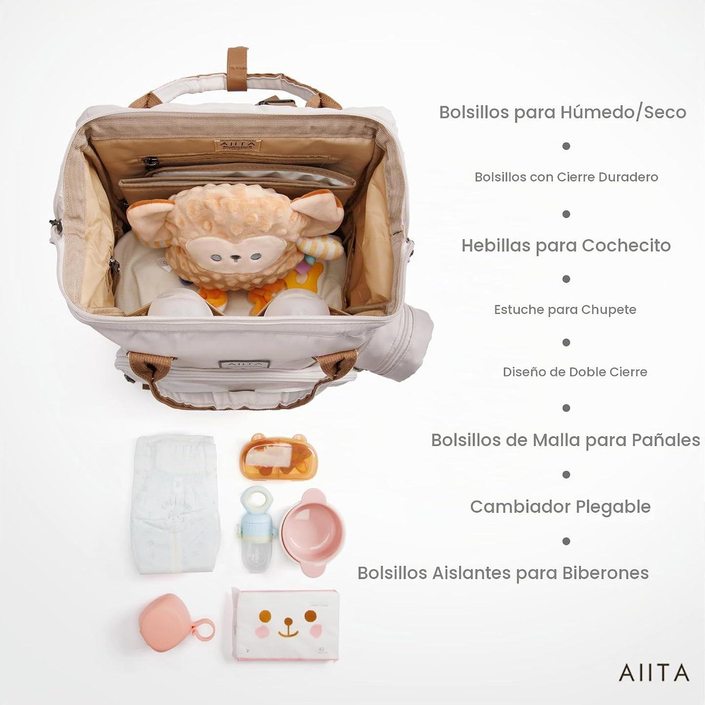 AIITA - Mochila de Pañales con Estación de Cambio, Mochila de Pañal...