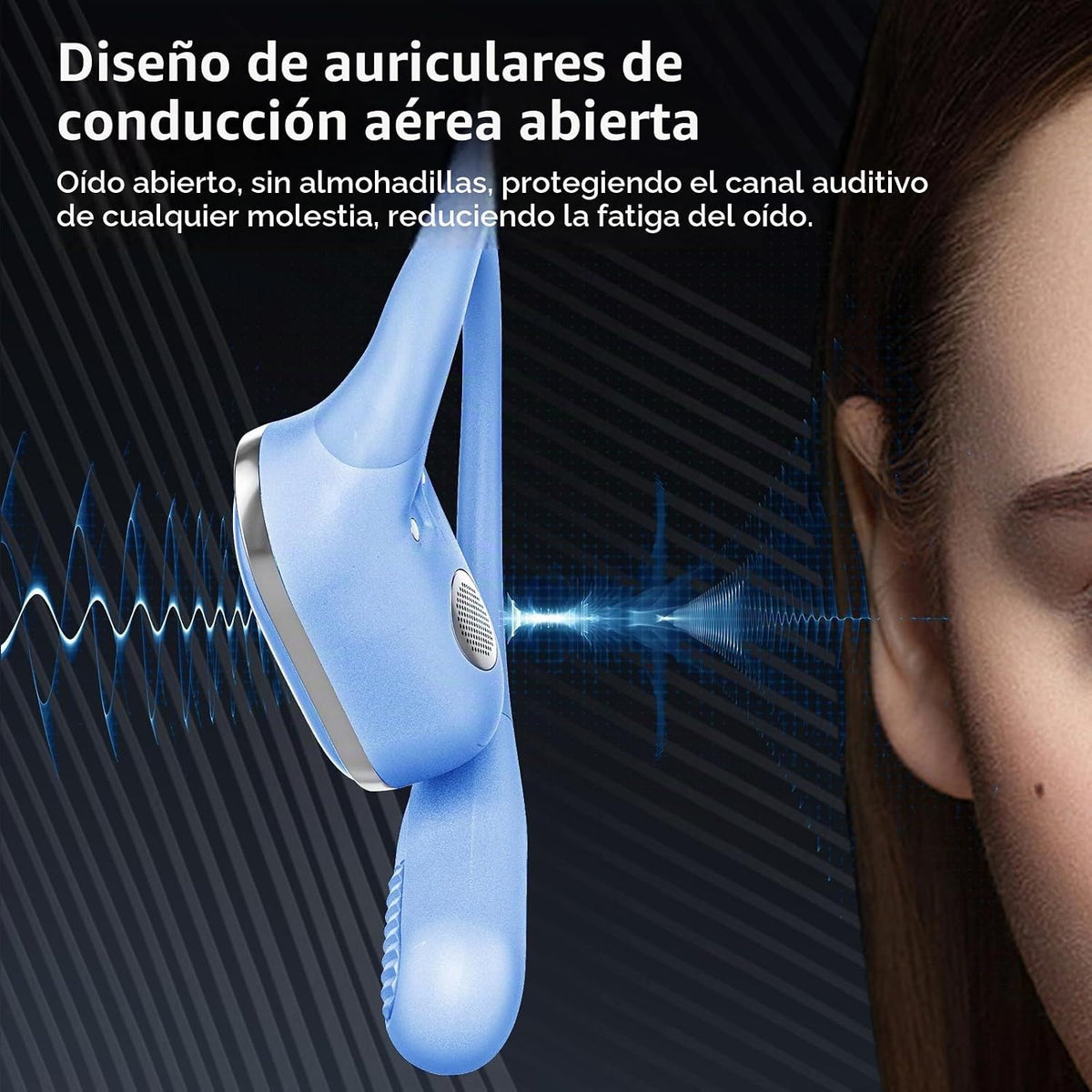 Auriculares inalámbricos de oreja abierta, auriculares Bluetooth, a...