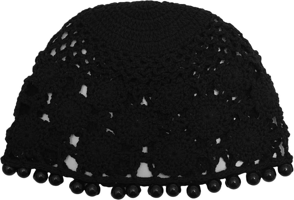 ZLYC Gorro de calabaza de crochet de algodón para mujer hecho a man...
