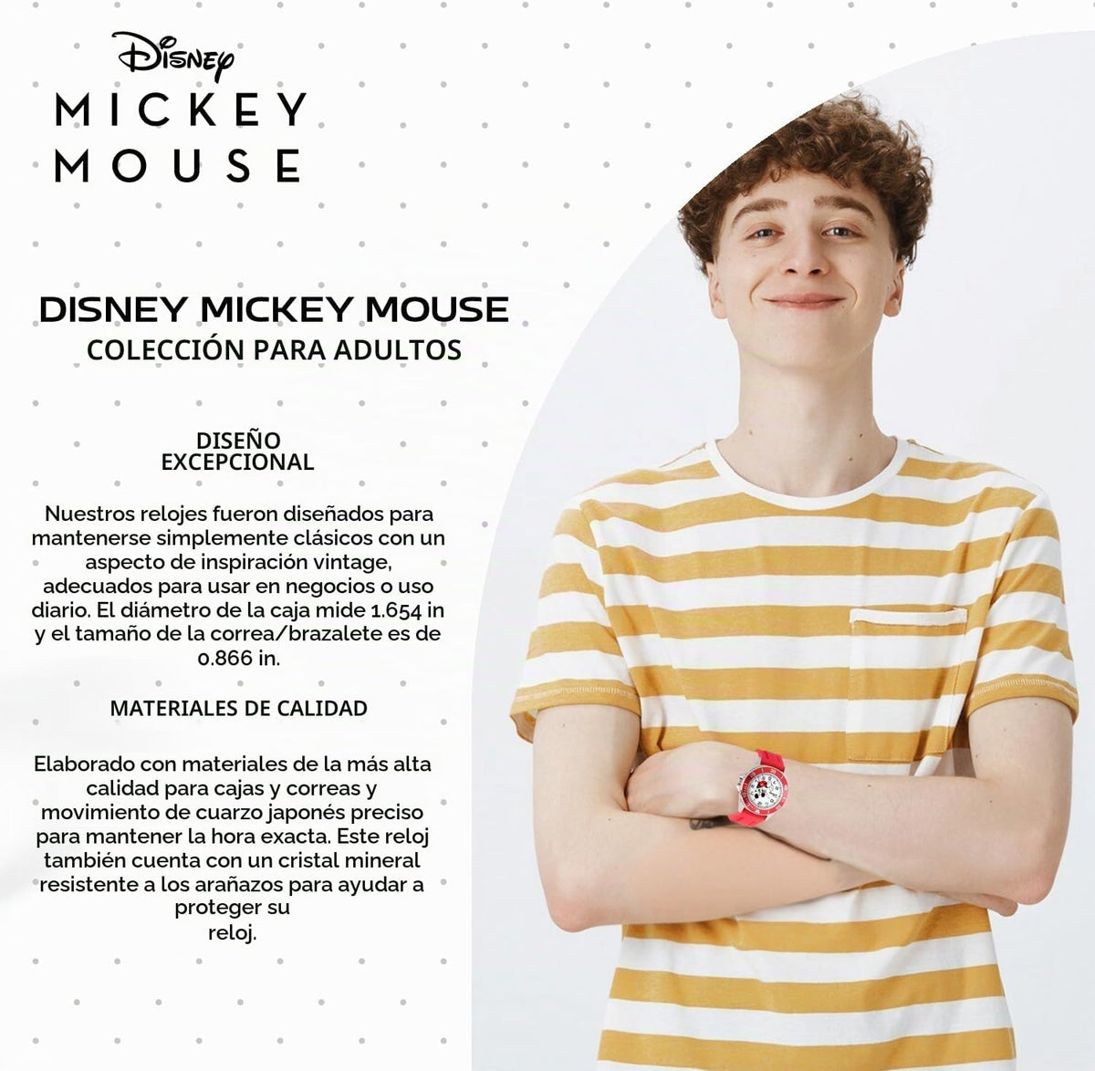 Reloj Disney Mickey Mouse para hombre - Reloj clásico de Mickey Mou...