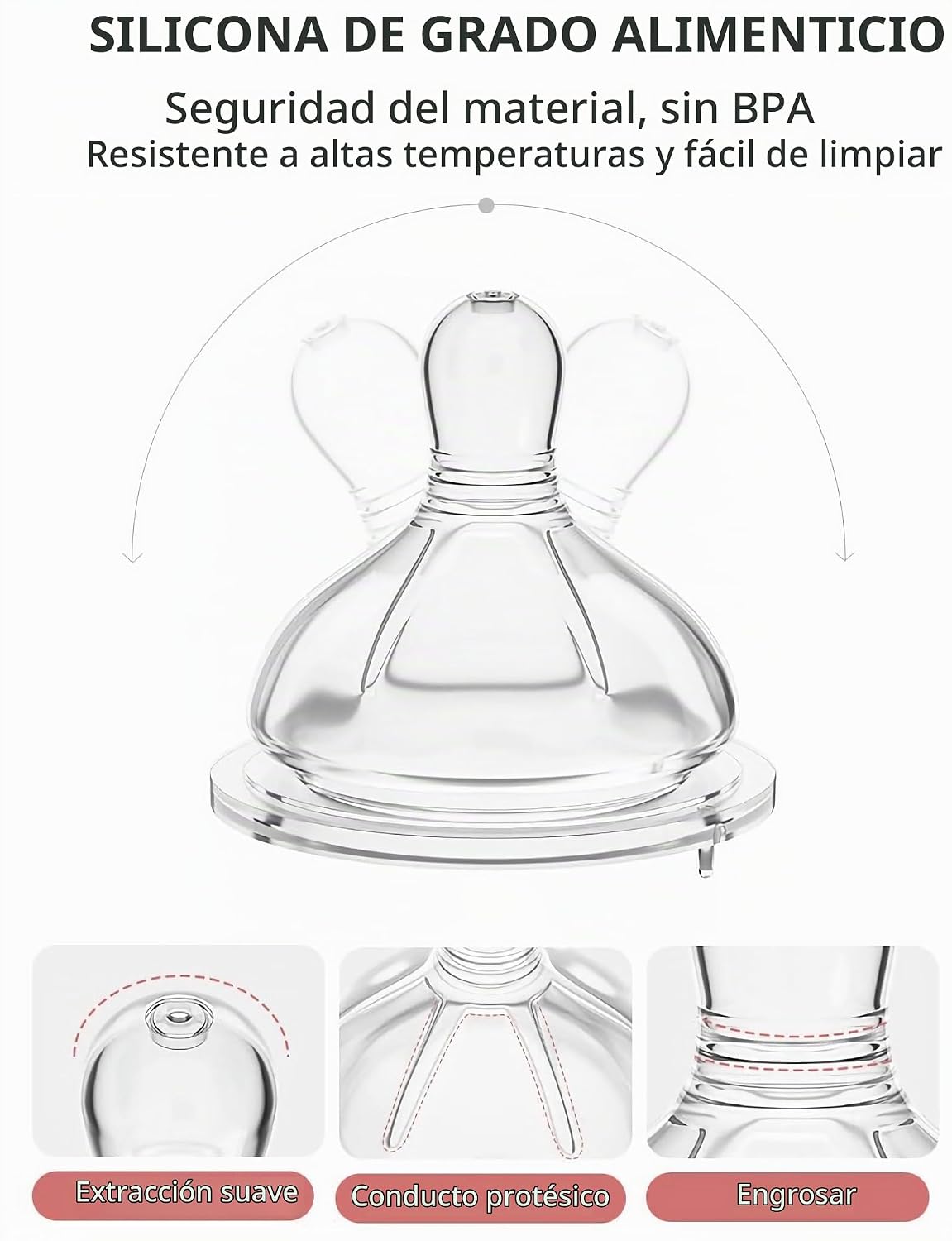 Oberni Biberones de cristal para bebé, biberón anticólico para lact...