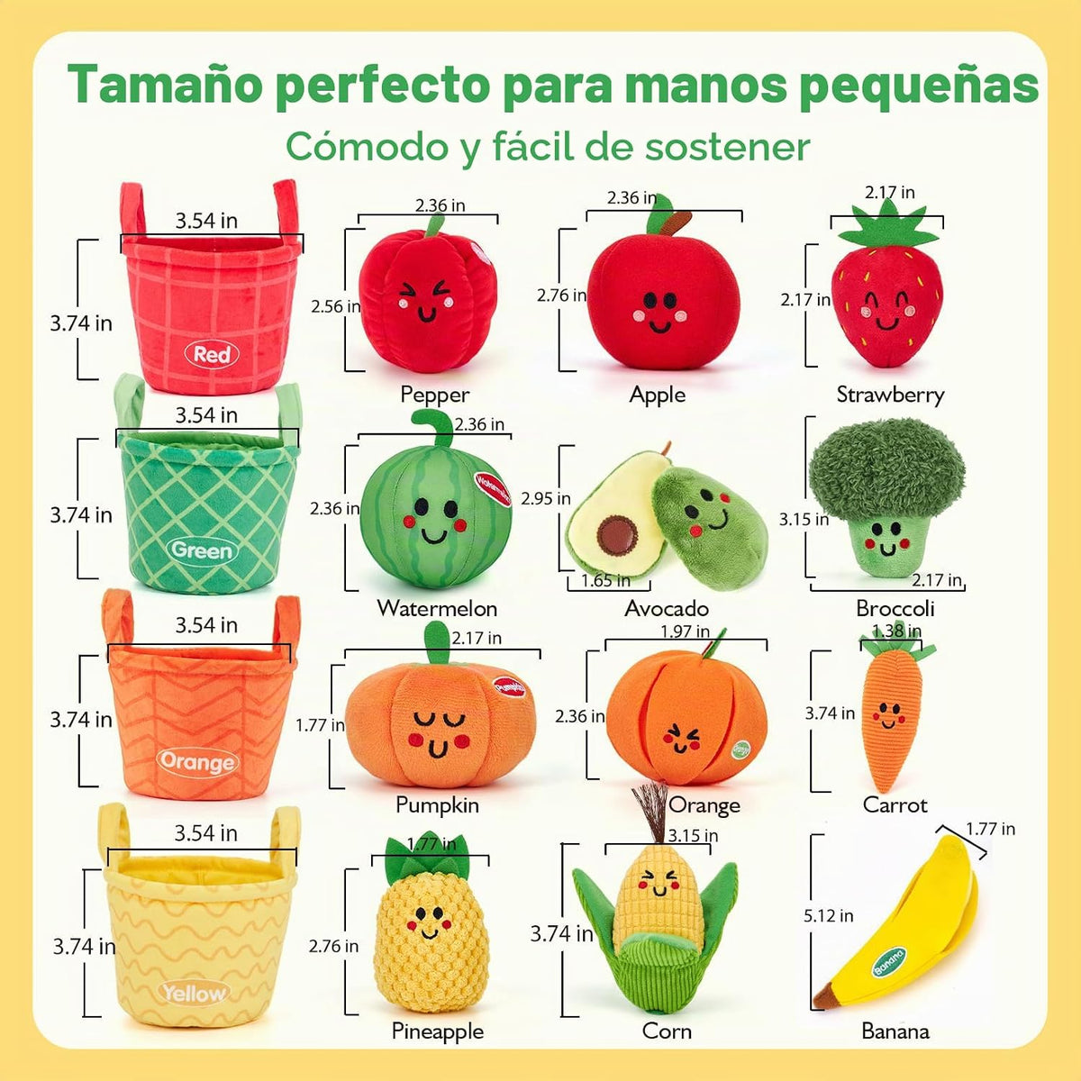 Hahaland Juguetes sensoriales para bebés - 16 piezas Mi primera fru...