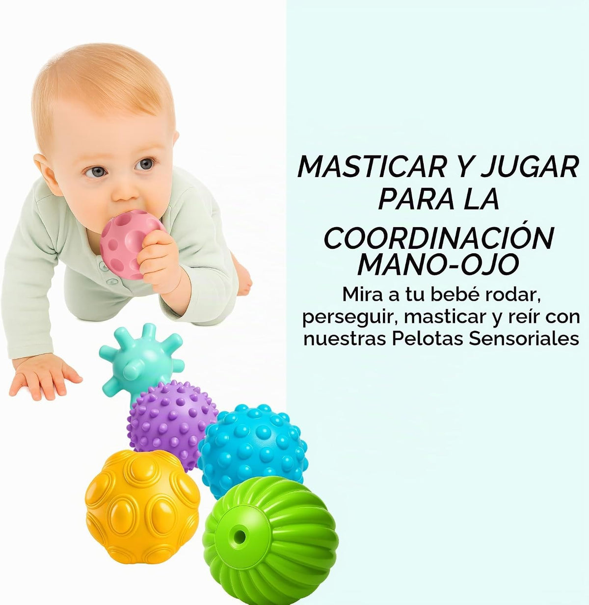 ROHSCE Bolas suaves multicolores para bebés \u2013 Juguetes Montess...