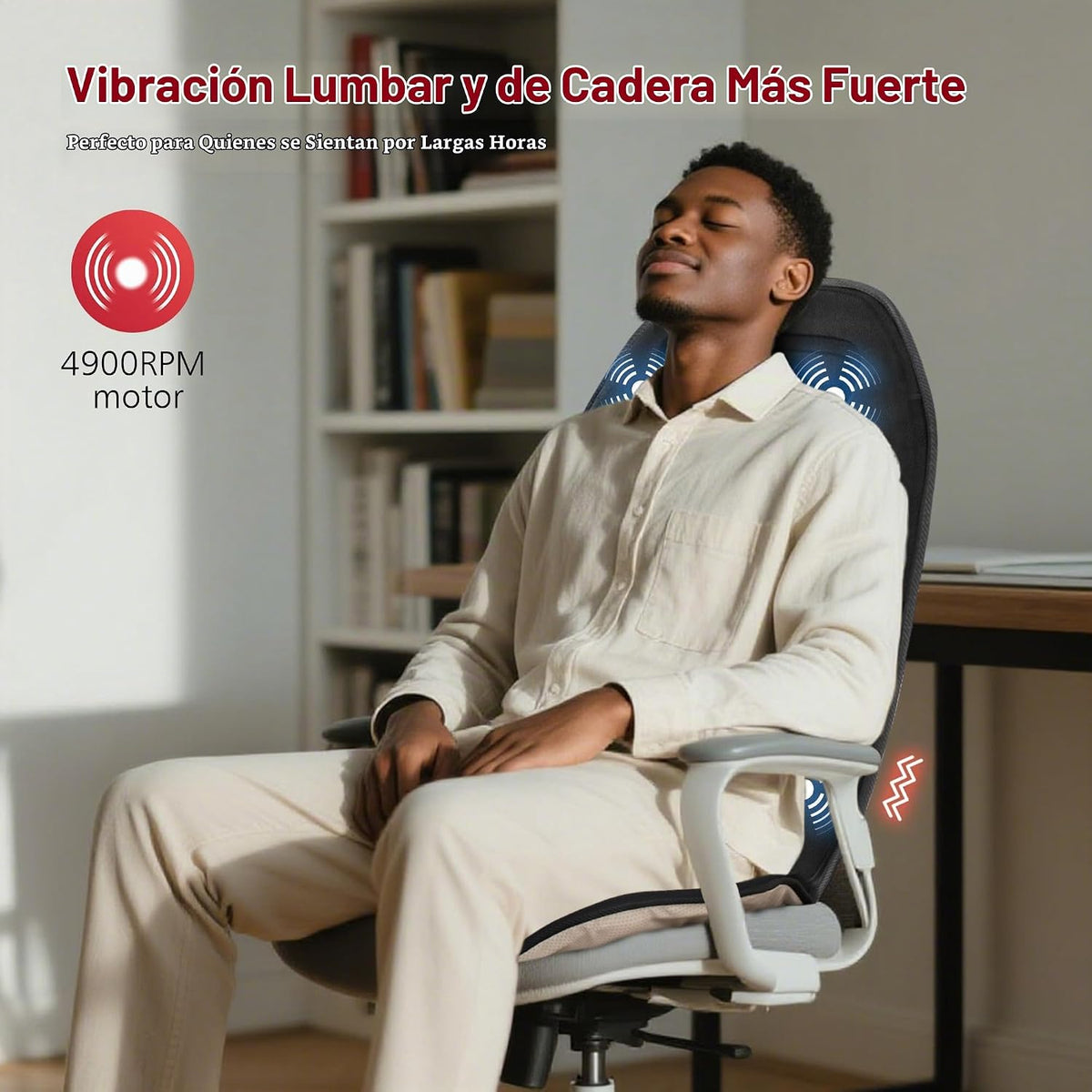 COMFIER Cojín de asiento de masaje con calor, 10 motores de vibraci...
