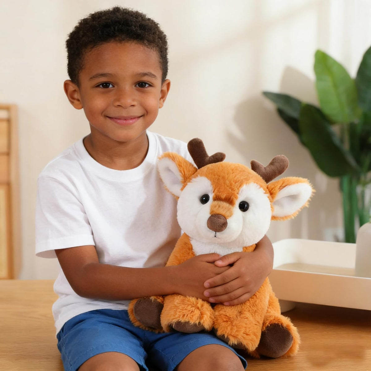 YUKOUQIAN Sika - Muñeco de peluche de ciervo de 8 pulgadas, para ni...