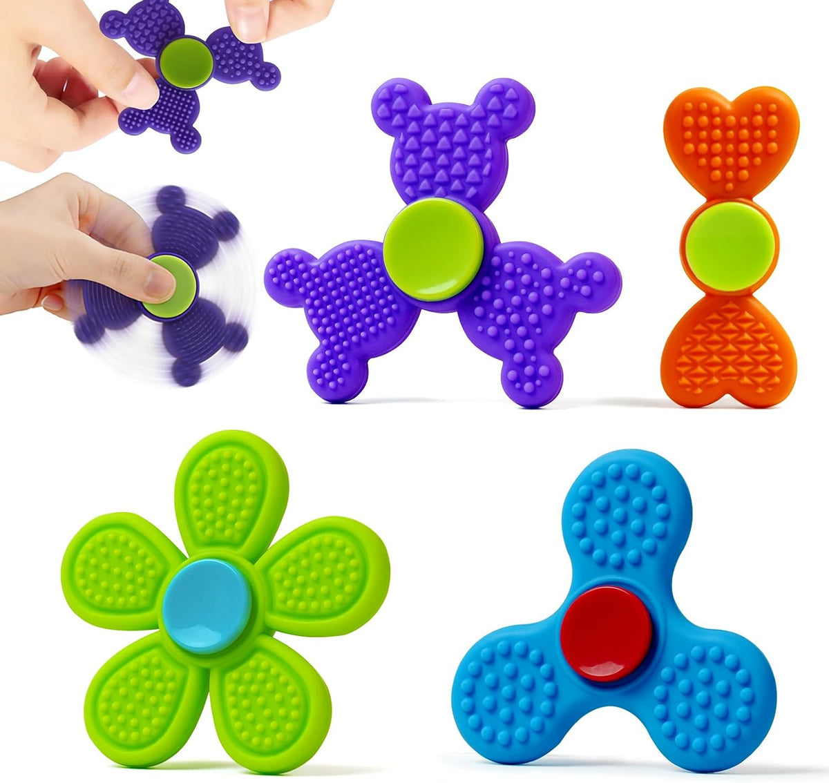 4 juguetes sensoriales de silicona para ansiedad, juguetes sensoria...